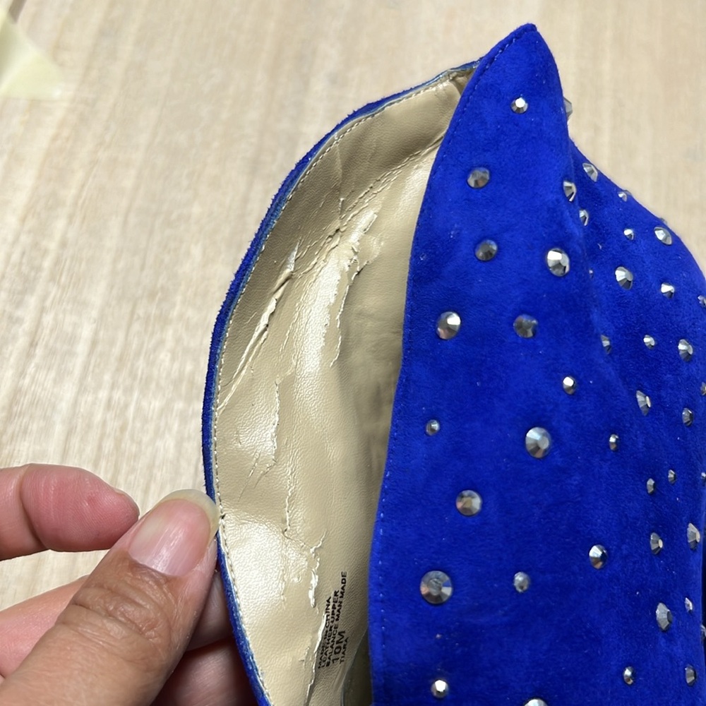INC Blue Studded Open Toe Heel Shoe Women’s Size 10 - Picture 8 of 9